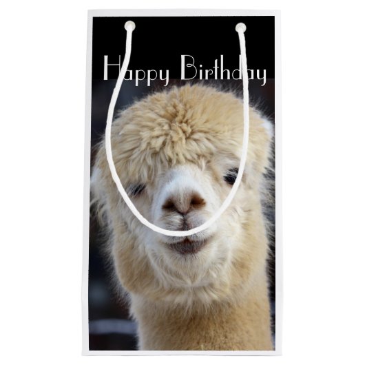 キュートアルパカ顔 スモールペーパーバッグ (正面)