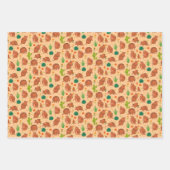 キュートアルマディロス砂漠サボテン模様 ラッピングペーパーシート (正面2)