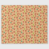 キュートアルマディロス砂漠サボテン模様 ラッピングペーパー (フラット)