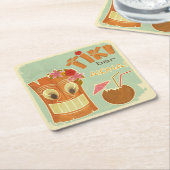 キュートアロハティキバーパイナップルマンガ スクエアペーパーコースター (アングル)