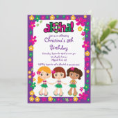 キュートアロハルアウ(ハワイ式宴会)バースデーパーティ招待状 招待状 (スタンド正面)