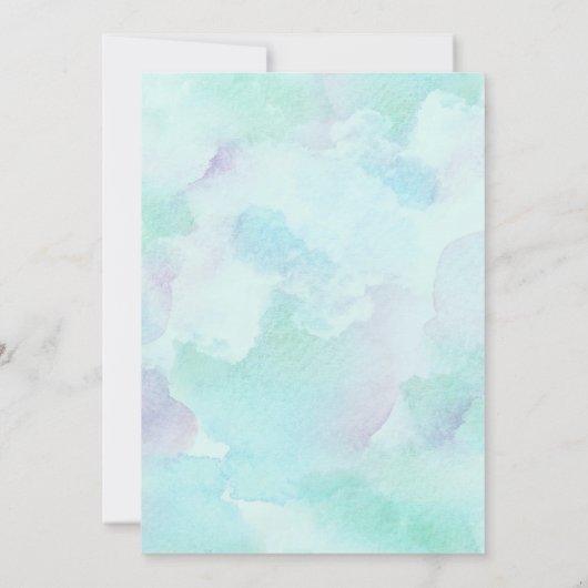 キュートアンダーザシーウォーター色誕生日招待状 招待状 (裏面)