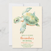 キュートアンダーザシーベビー誕生日 招待状 (正面)