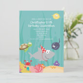 キュートアンダーザシー誕生日招待状 招待状 (スタンド正面)