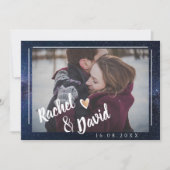 キュートアンダーザスターズタイポグラフィ結婚写真 セーブザデート (正面)