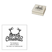 キュートアントラーメリークリスマス差出人住所 ラバースタンプ (押印)