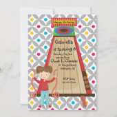 キュートアーケードスキューボールガールズ誕生日招待状 招待状 (正面)