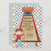 キュートアーケードスキューボールガールズ誕生日招待状 招待状 (正面/裏面)