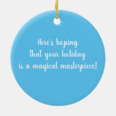 キュートアーティスト雪だるまホリデークリスマスセラミックオルナ セラミックオーナメント (裏面)