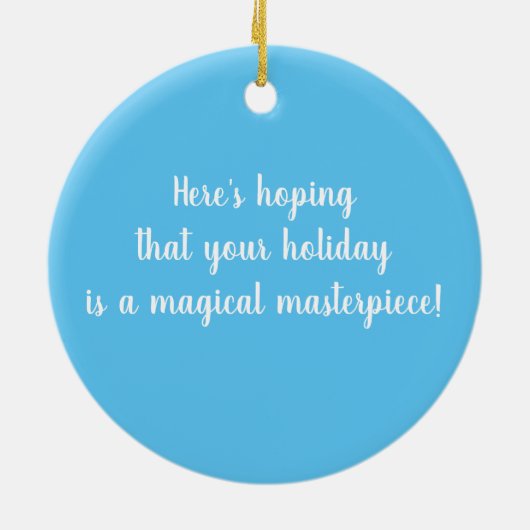 キュートアーティスト雪だるまホリデークリスマスセラミックオルナ セラミックオーナメント (裏面)