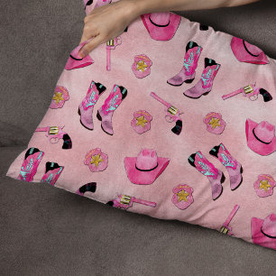 キュートアートピガーリーンクティール（緑がかった色）女性のカーボーイ水彩 アウトドアクッション