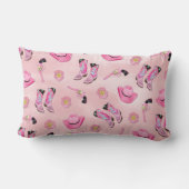 キュートアートピガーリーンクティール(緑がかった色)女性のカーボーイ水彩 アウトドアクッション (裏面)