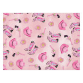 キュートアートピガーリーンクティール（緑がかった色）女性のカーボーイ水彩 テーブルクロス (正面(横))