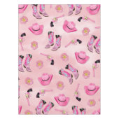 キュートアートピガーリーンクティール（緑がかった色）女性のカーボーイ水彩 テーブルクロス (正面)