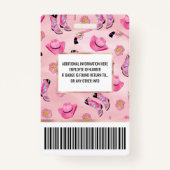 キュートアートピガーリーンクティール（緑がかった色）女性のカーボーイ水彩 バッジ (裏面)