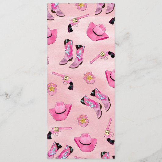 キュートアートピガーリーンクティール（緑がかった色）女性のカーボーイ水彩 メニュー (裏面)