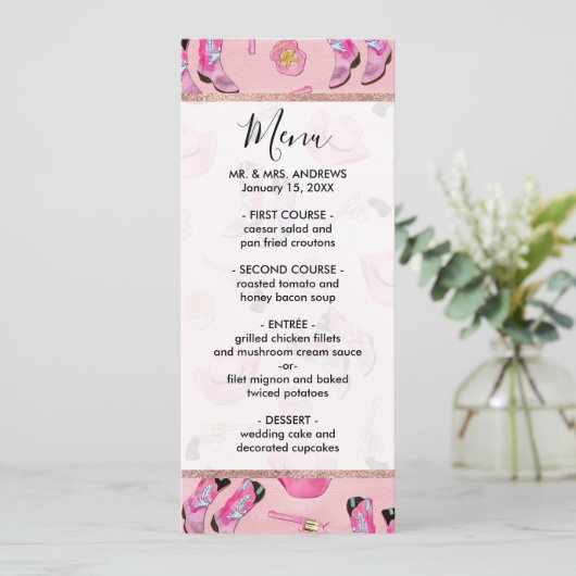 キュートアートピガーリーンクティール（緑がかった色）女性のカーボーイ水彩 メニュー (スタンド正面)