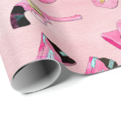 キュートアートピガーリーンクティール（緑がかった色）女性のカーボーイ水彩 ラッピングペーパー (ロールコーナー)