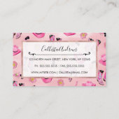 キュートアートピガーリーンクティール(緑がかった色)女性のカーボーイ水彩 名刺 (裏面)