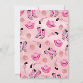 キュートアートピガーリーンクティール(緑がかった色)女性のカーボーイ水彩 招待状 (裏面)