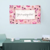 キュートアートピガーリーンクティール（緑がかった色）女性のカーボーイ水彩 横断幕 (トレードショー)