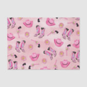 キュートアートピガーリーンクティール（緑がかった色）女性のカーボーイ水彩 薄葉紙 (正面)