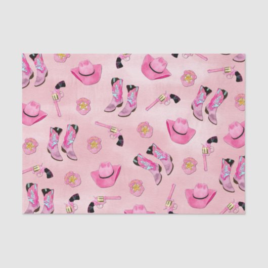 キュートアートピガーリーンクティール(緑がかった色)女性のカーボーイ水彩 薄葉紙 (正面)