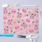 キュートアートピガーリーンクティール(緑がかった色)女性のカーボーイ水彩 薄葉紙 (クラフト)