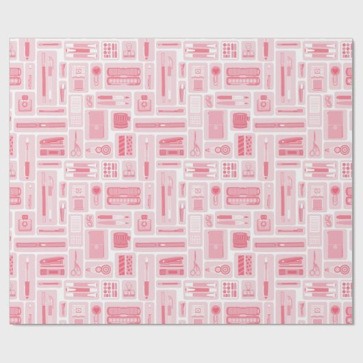 キュートアート用品ピンク柄クリエイティブ ラッピングペーパー (フラット)