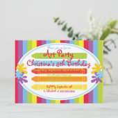 キュートアート&クラフトパーティー誕生日招待状 招待状 (スタンド正面)