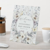 キュートアールヌーボーパステルフラワーバタフライベビー 台座サイン (インサイチュ)