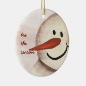 キュートア初期のート雪だるま セラミックオーナメント (右)