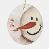 キュートア初期のート雪だるま セラミックオーナメント (左)