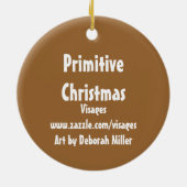 キュートア初期のート雪だるま セラミックオーナメント (裏面)