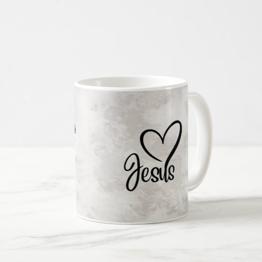 キュートイエズス救クリスチャンデザインMarbled コーヒーマグカップ (正面右)
