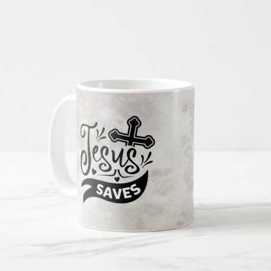 キュートイエズス救クリスチャンデザインMarbled コーヒーマグカップ (正面左)