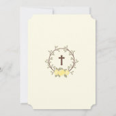 キュートイエロフローラリースクロスバプテスマ《キリスト教》洗礼式や命名式 招待状 (裏面)