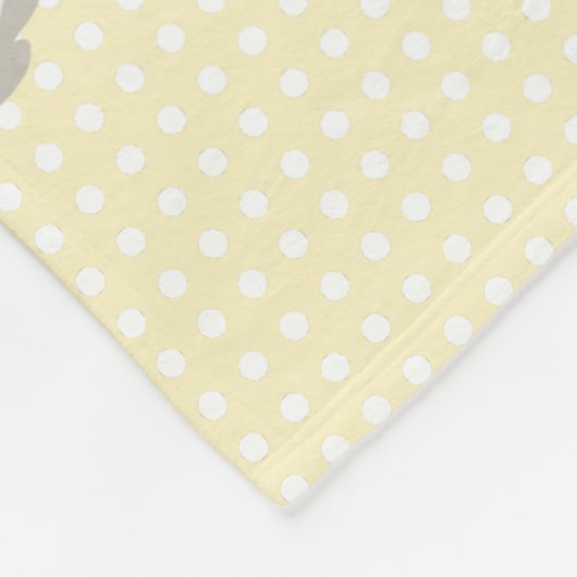 キュートイエロラマ水玉模様ベビーマイルストーン フリースブランケット (角)