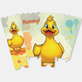 キュートイエローアヒル誕生日ポップコーンボックス フェイバーボックス (見開き)