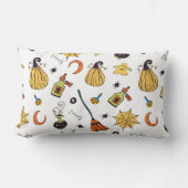 キュートイエローアンドグリーンブハロウィーン装飾用クッション ランバークッション (正面)