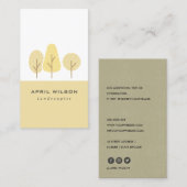 キュートイエローオークレツリートリオ造園サービス 名刺 (正面/裏面)