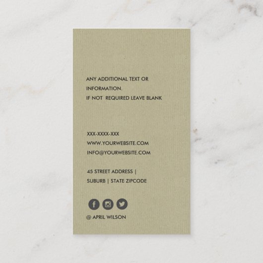 キュートイエローオークレツリートリオ造園サービス 名刺 (裏面)