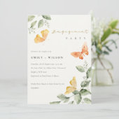 キュートイエローガーデンフォージョチョウ婚約 招待状 (スタンド正面)