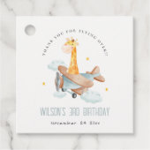 キュートイエローキッズ飛行機スターズスカイキリン誕生日 フェイバータグ (正面)