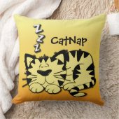 キュートイエローキティキャット昼寝装飾用クッション クッション (ブランケット)