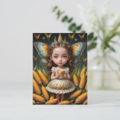 キュートイエローコーンバタフライフェアリー ポストカード (スタンド正面)