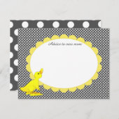 キュートイエローダッキー(アヒルちゃん)ベビーシャワーアドバイスカード 招待状 (正面/裏面)