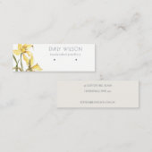 キュートイエローダフォディルフローラスタッドイヤリングディスプレイ スキニー名刺 (正面/裏面)