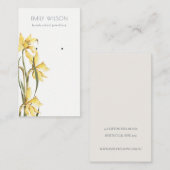 キュートイエローダフォディルフローラスタッドイヤリングディスプレイ 名刺 (正面/裏面)