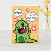 キュートイエローディノダニハッピーバースデー カード (黄色い花)